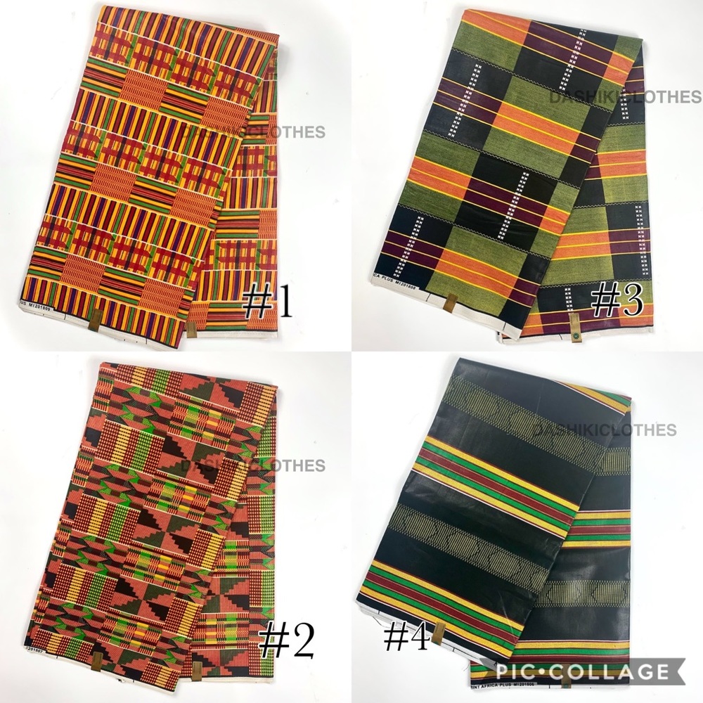African Kente Fabric 6 Yards Wax Cotton Wholesale